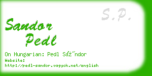 sandor pedl business card